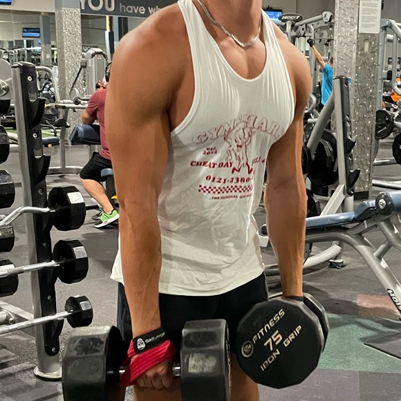 GYMSHARK TANK TOP SHIRT PIZZA COMPANY CHEAT DAY 2012 THE ORIGINAL BIG SLICE JOCK - Picture 8 of 16